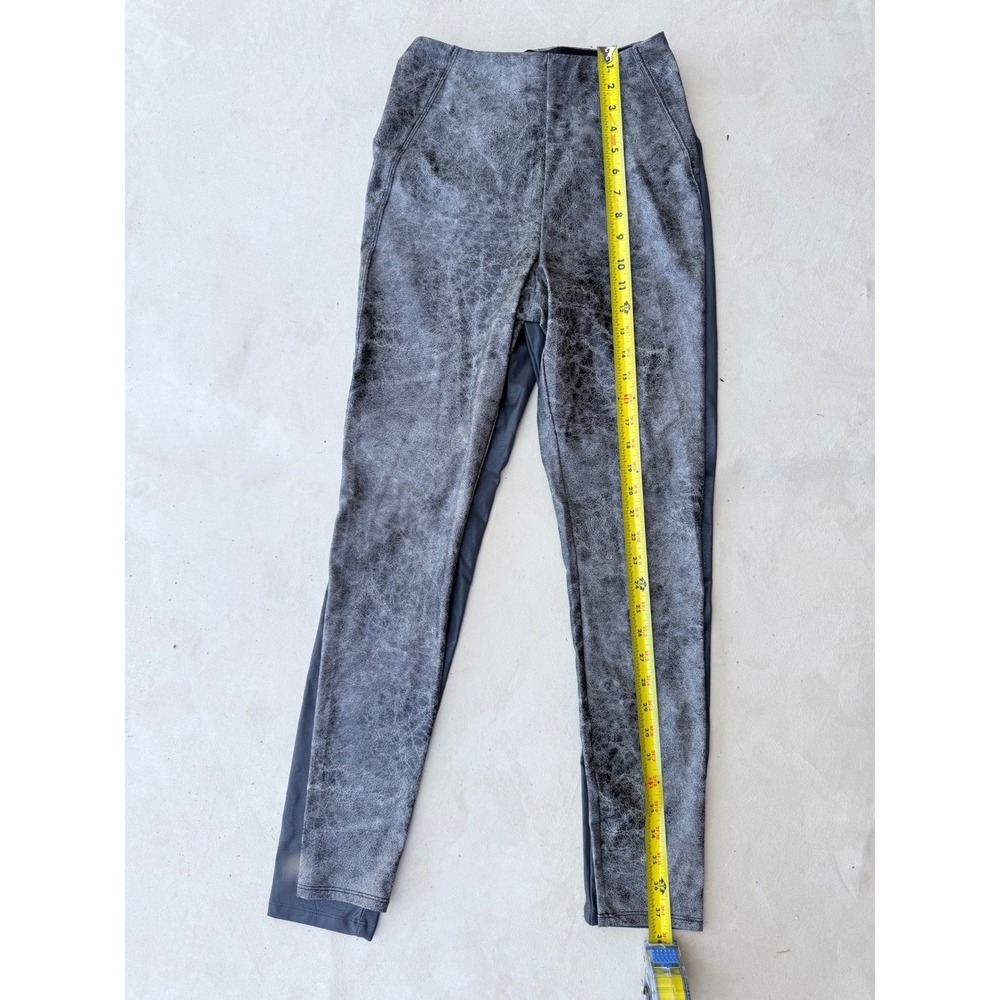 2 Pc Lysse Faux Leather Leggings Bundle Sz S Silver Crackle Grey Vegan Moto - Picture 6 of 10